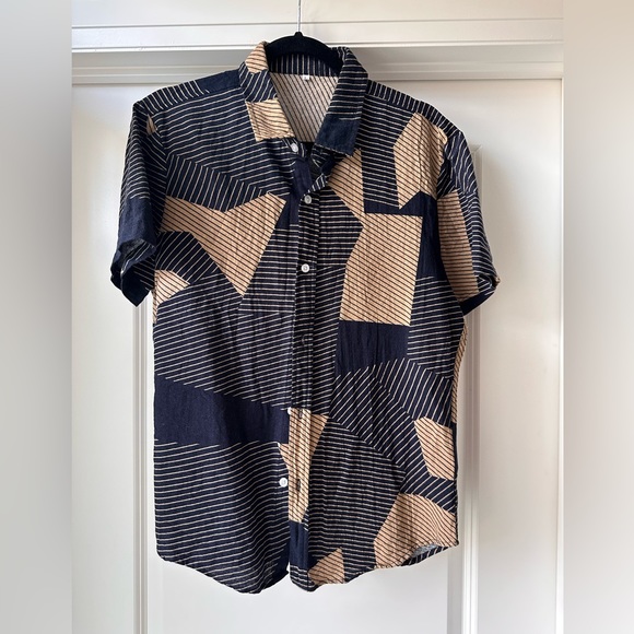 Floerns Men's Striped Shirts Casual Short Sleeve Button Down - Picture 1 of 3